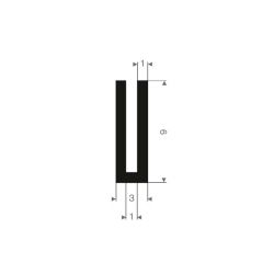 U solid rubber profile 1mm - 3x9mm (200m)