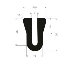 U solid rubber profile 5mm - 15x30mm (50m)