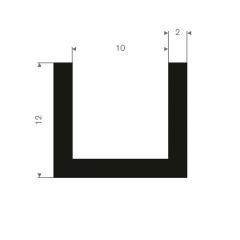 U solid rubber profile 10mm - 14x12mm (50m)