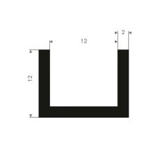 U solid rubber profile 12mm - 16x12mm (50m)