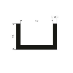 U solid rubber profile 15mm - 19x12mm (50m)