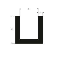 U solid rubber profile 8mm - 12x12mm (50m)