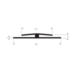 Rubber glazing profile 38x3mm (100m)