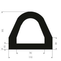 Rubber bumper profile 110x95mm (5m)