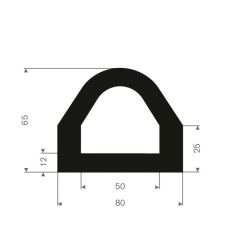 Rubber bumper profile 80x65mm (5m)