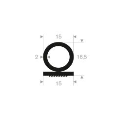 Finger guard profile 16,5x15mm with adhesive (50m)