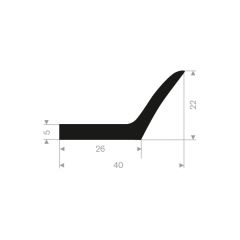 Rubber L profile 40x22mm (50m)