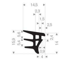 Glazing profile 14.5x15.9mm (100m)