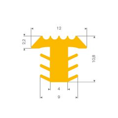 Anti slip stair insert strip yellow 12x10mm (100m)