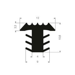 Anti slip stair insert strip 12x10mm (100m)