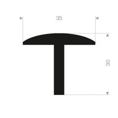 Rubber T profile 35x30mm (50m)