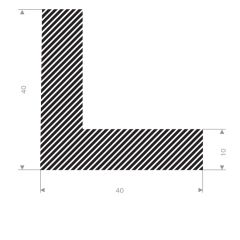 Sponge rubber L-profile 40x40mm (25m)