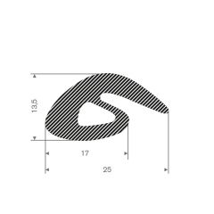 Sponge rubber profile 25x13.5mm (25m)