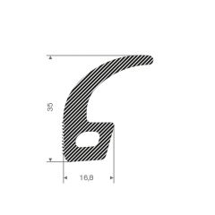Profil P caoutchouc mousse 16.8x35mm