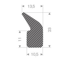 Sponge rubber profile 10.5x23mm (50m)