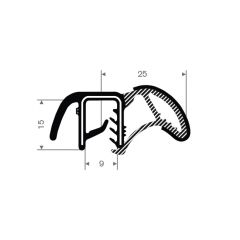 Edge protection seal profile 9mm - 25x15mm (25m)