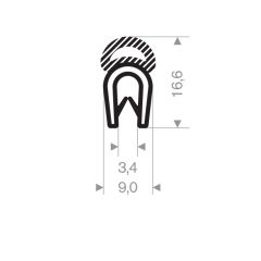 Self gripping profile 1.5-3mm - 9x16.6mm (50m)