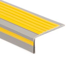 Nez de marche PVC gris/Jaune 60x22mm - 1.5m