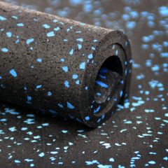 Revêtement salle de sport  noir/bleu clair 6 mm - 1.5 x 20 m