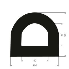 Rubber bumper profile 100x95mm (5m)