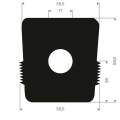 Profil spécial caoutchouc compact 56.5x58.5mm (12m)