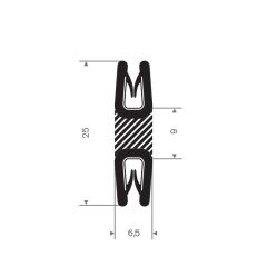 Edge protection profile double 6,5x25mm