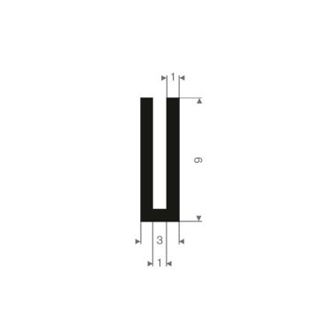 Profil en U caoutchouc compact 1mm - 3x9mm (200m)