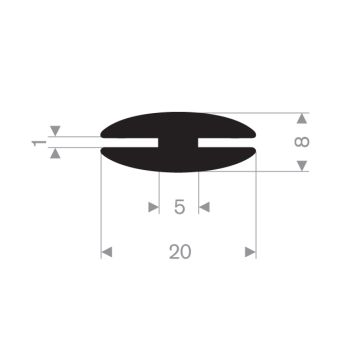 Joint caoutchouc fenêtre 20x8mm (100m)