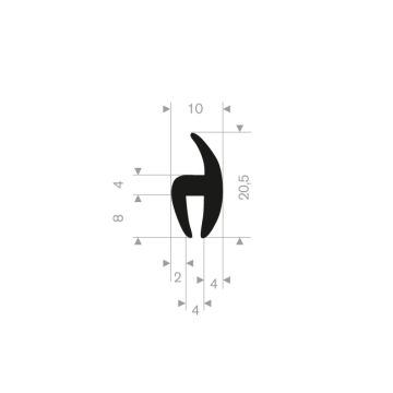 Joint caoutchouc fenêtre 20.5x10mm (50m)