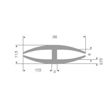 Joint caoutchouc fenêtre grey 38x11.5mm (40m)