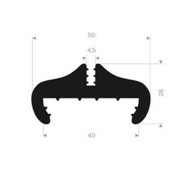 Joint caoutchouc fenêtre 40x26mm (25m)