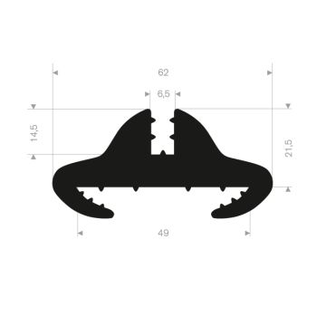 Joint caoutchouc fenêtre 49x21.5mm (25m)