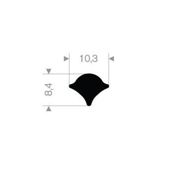 Joint fenêtre 10.3 - 8.4 mm caoutchouc compact (100m)