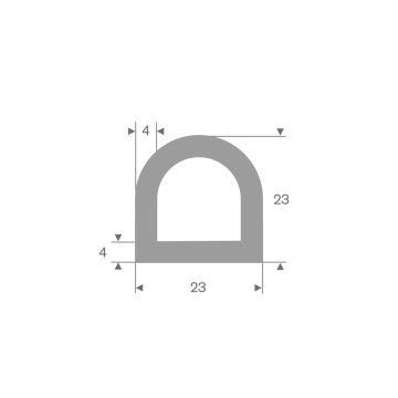 Profil delta antichoc 23 - 23 mm gris (25m)