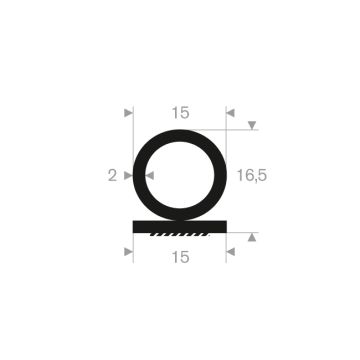 Profil spécial caoutchouc compact 16,5x15mm with adhesive (50m)