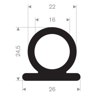 Profil spécial caoutchouc compact 26x24.5mm (25m)