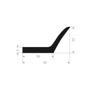 Profil en L caoutchouc compact 40x22mm (50m)