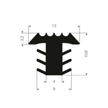 Anti slip stair insert strip 12x10mm (100m)