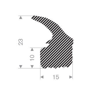 Profil caoutchouc mousse 15x23mm (25m)