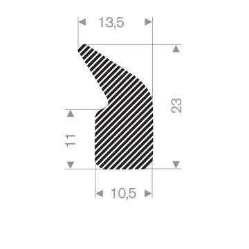 Profil caoutchouc mousse 10.5x23mm (50m)