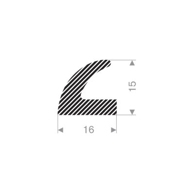 Cornière angle caoutchouc mousse 16x15mm (50m)