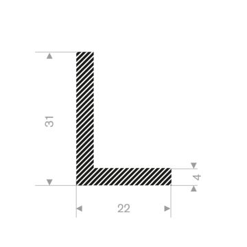 Cornière angle caoutchouc mousse 22x31mm (25m)