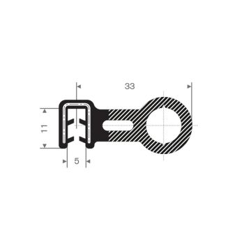 Edge protection seal profile 5mm - 33x11mm (25m)