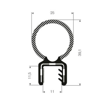 Edge protection seal profile 9-10.5mm - 25x39.1mm (50m)