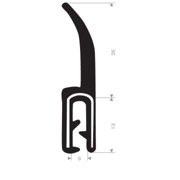 Edge protection seal profile 1.5-4mm - 9x23mm (30m)