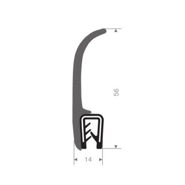 Edge protection seal profile 1-3mm - 14x56mm (25m)