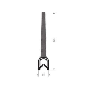 Edge protection seal profile 1.5-4mm - 12x64mm (25m)