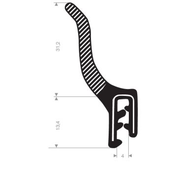 Edge protection seal profile 1.5-4mm - 9x44.6mm (30m)