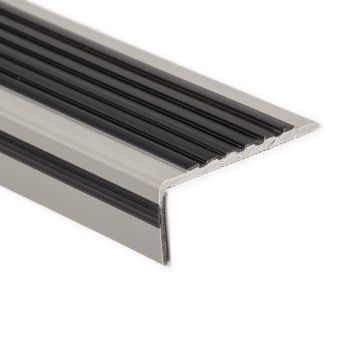 Nez de marche PVC gris/noir 60x22mm - 1.5m