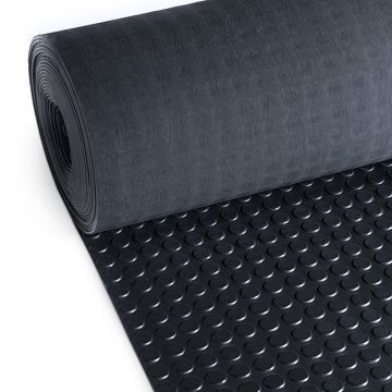 Tapis pastilles noir 4.5 mm résistant à l'huile (largeur 100cm)